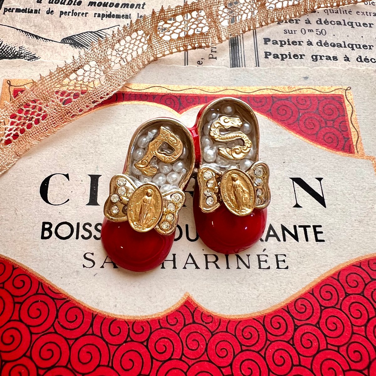 Rodolphe Menudier PARISゴールドバックルパテントシューズ赤 Rodolphe Menudier PARISゴールドバックルパテントシューズ赤