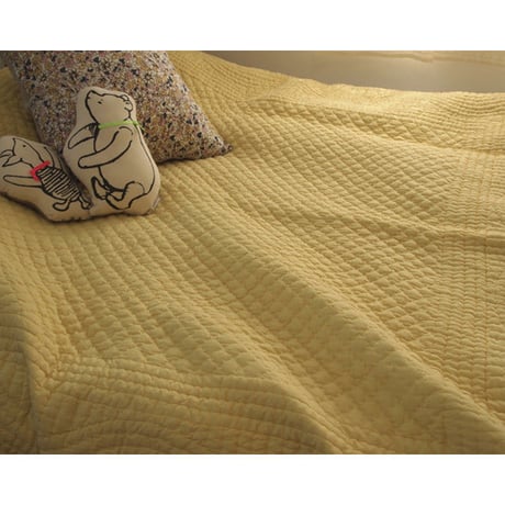 en fil d'Indienne オンフィルダンディエンヌ マルチキルトカバー Basic yellow 160x160