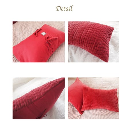 en fil d'Indienne オンフィルダンディエンヌ クッションカバー Vague Framboise 30x45【中材なし】