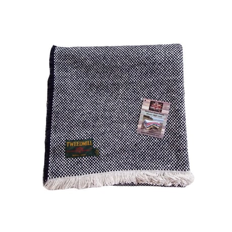 Tweedmill ツイードミル crosshatch check recycle rug 120x150 navy