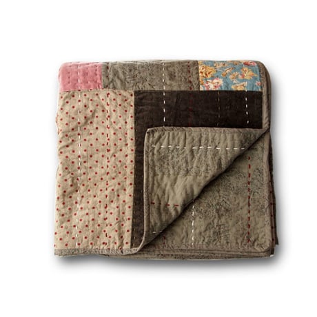 en fil d'Indienne オンフィルダンディエンヌ マルチキルトカバー Jaipur Gray 160x160