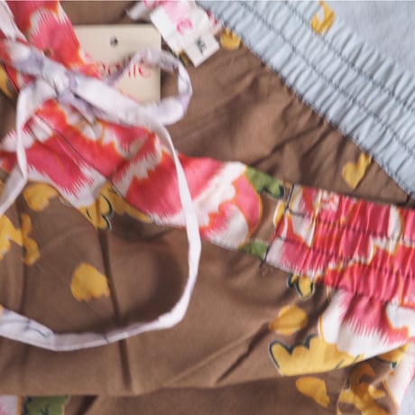 bagaille バガイユ コットンルームパンツ ボタン柄 brown