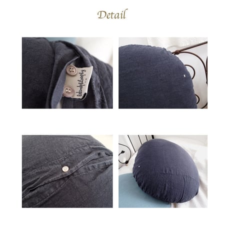bed & philosophy ベッド＆フィロソフィー サークル リネン クッション charbon 直径65cm