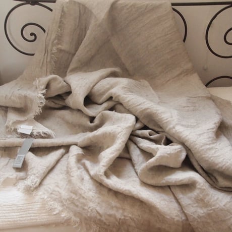 en fil d'Indienne マルチキルトカバー Linen natural 130x250