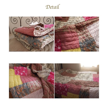 en fil d'Indienne オンフィルダンディエンヌ マルチキルトカバー Jaipur ecru 160x160