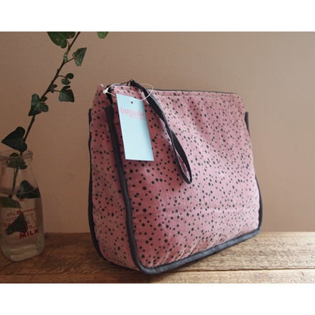 Bagaille バガイユ ポーチ Dots L pink