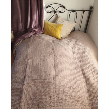 en fil d'Indienne マルチキルトカバー Vague Beige 160x160