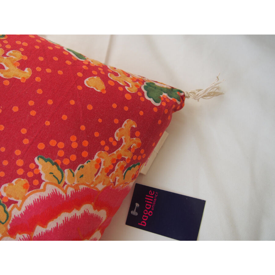bagaille バガイユ クッション cotton Pivoine red 45x50 中材
