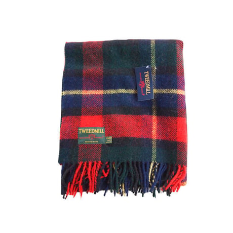 Tweedmill ツイードミル Traditional tartan throw 70x183 red