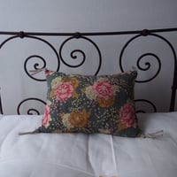 en fil d'Indienne クッションカバー Bloom  green 25x35【中材あり】