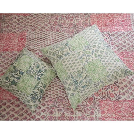 en fil d'Indienne オンフィルダンディエンヌ クッションカバー Aloes Green 65x65 【中材なし】