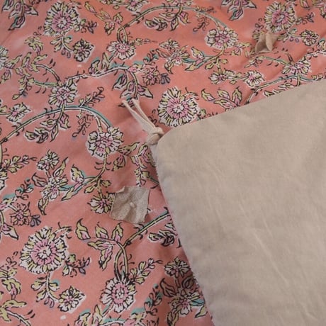 en fil d'Indienne マルチキルトカバーAnna Couleurs 140x240  rose