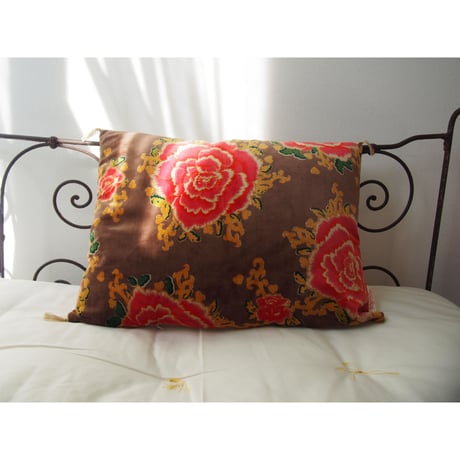 bagaille バガイユ クッション velour Pivoine brown 45x50 中材付