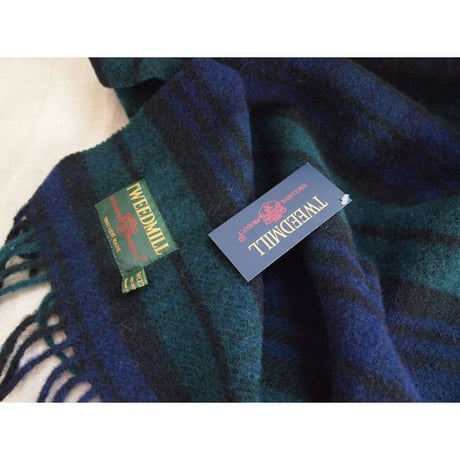 Tweedmill ツイードミル Traditional tartan throw 70x183 blackwatch