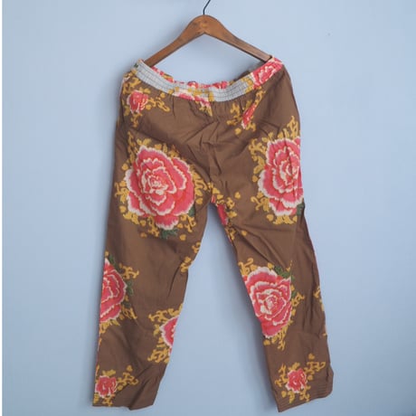 bagaille バガイユ コットンルームパンツ ボタン柄 brown
