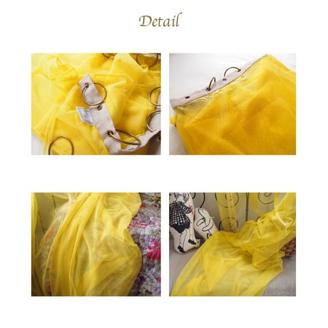 en fil d'Indienne カーテン Tulle curtain yellow 120x300