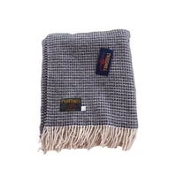 Tweedmill ツイードミル Merino reversible lattico weaven throw 130x180 navy