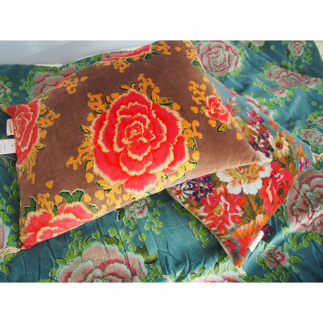 bagaille バガイユ クッション velour Pivoine brown 45x50 中材付