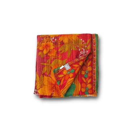 en fil d'Indienne マルチキルトカバー Antique Kantha F140x225