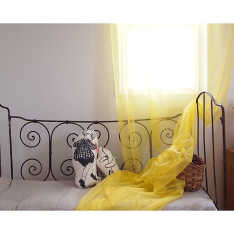 en fil d'Indienne カーテン Tulle curtain yellow 120x300
