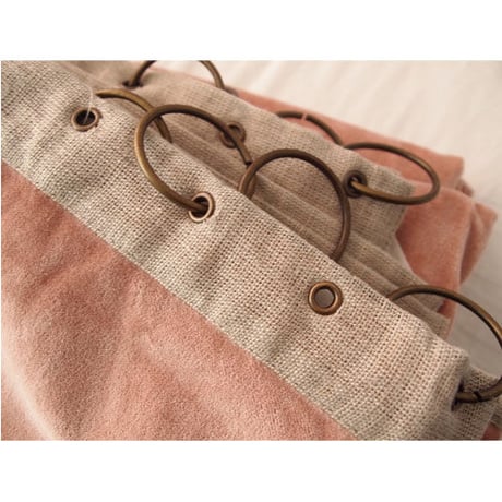 en fil d'Indienne カーテン Velour Powder130x280