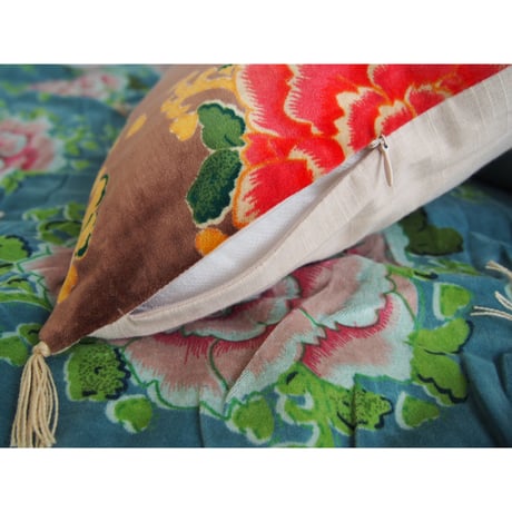 bagaille バガイユ クッション velour Pivoine brown 45x50 中材付