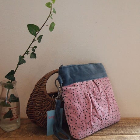 Bagaille バガイユ ポーチ Dots M pink