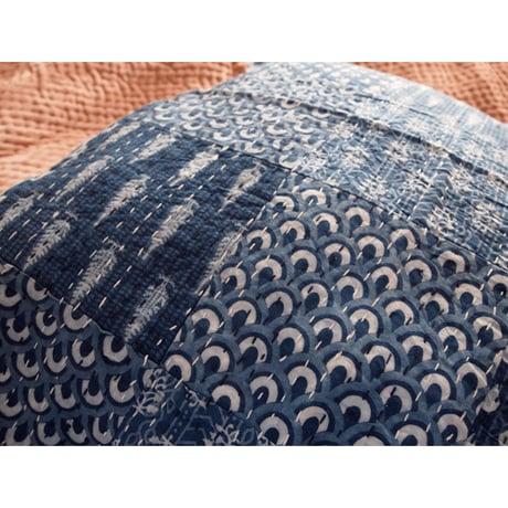 en fil d'Indienne オンフィルダンディエンヌ クッションカバー Aloes indigo 65x65 【中材なし】