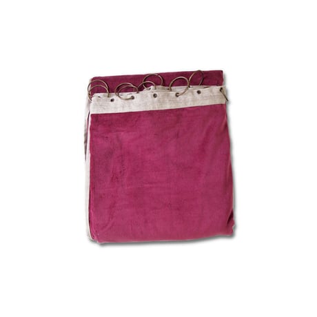 en fil d'Indienne カーテン Velour framboise130x280