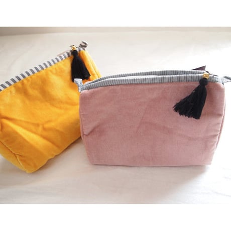 Bagaille バガイユ ポーチ stripe M pink