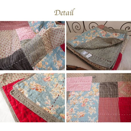 en fil d'Indienne オンフィルダンディエンヌ マルチキルトカバー Jaipur Gray 160x160