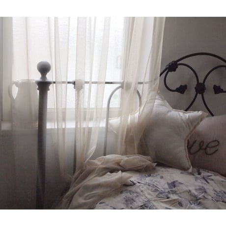 *en fil d'Indienne カーテン Tulle curtain beige 120x300