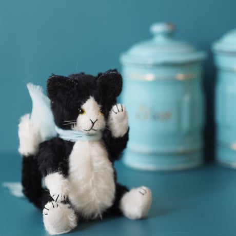 ciel étoilé  オリジナル Standard size teddy cat black&white