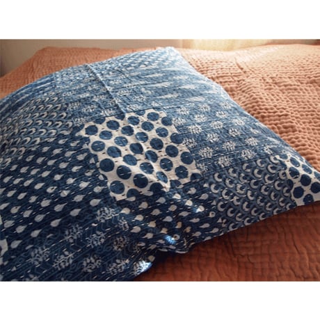en fil d'Indienne オンフィルダンディエンヌ クッションカバー Aloes indigo 65x65 【中材なし】
