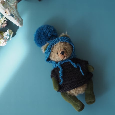 ciel étoilé  オリジナル teddybear with clothes green