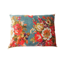 bagaille バガイユ クッションカバー velour big flower greeny 45x50  中材付