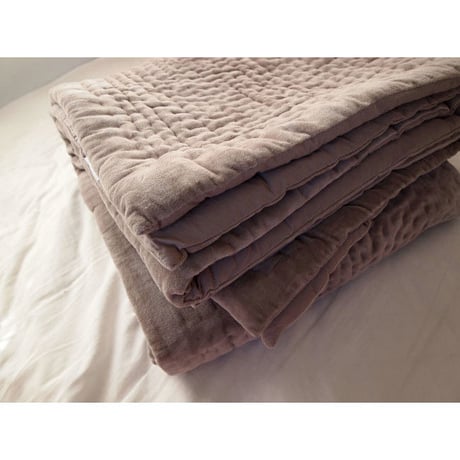 en fil d'Indienne マルチキルトカバー Vague Beige 160x160