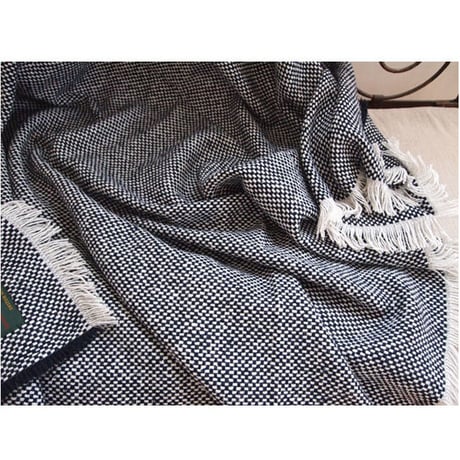 Tweedmill ツイードミル crosshatch check recycle rug 120x150 navy