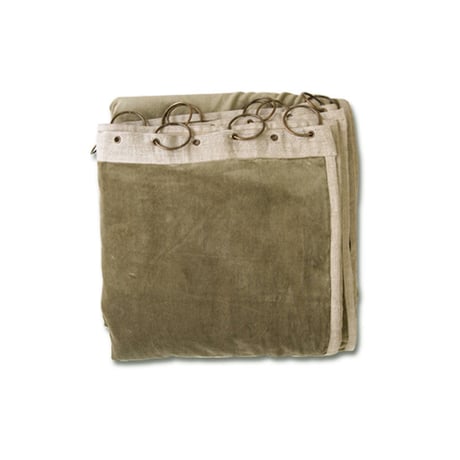 en fil d'Indienne カーテン Velour moss green130x280