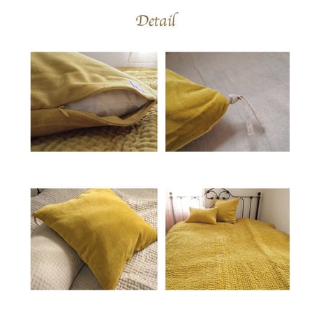 en fil d'Indienne オンフィルダンディエンヌ クッションカバー Vague Citron 45x45【中材なし】