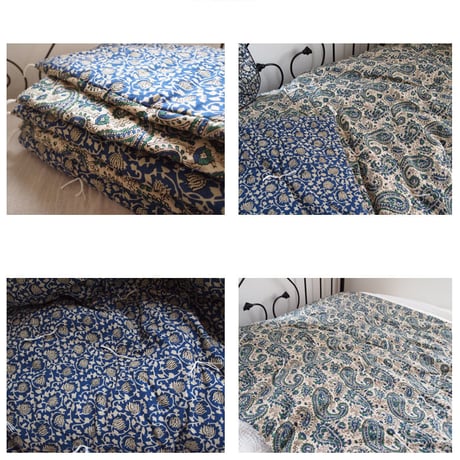 en fil d'Indienne オンフィルダンディエンヌ Indienne blue 90x200