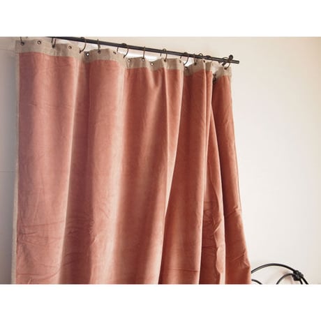en fil d'Indienne カーテン Velour Powder130x280