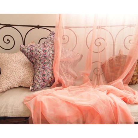 en fil d'Indienne カーテン Tulle curtain rose 120x300