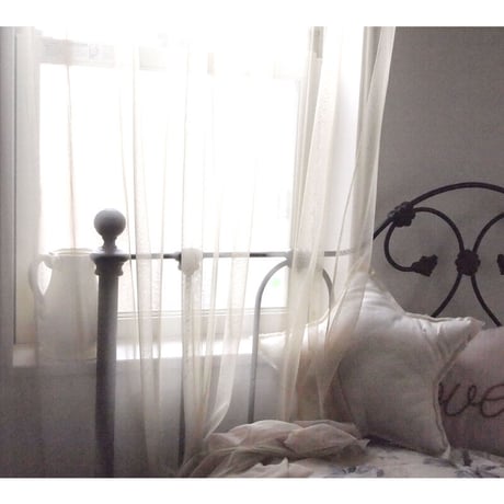*en fil d'Indienne カーテン Tulle curtain beige 120x300