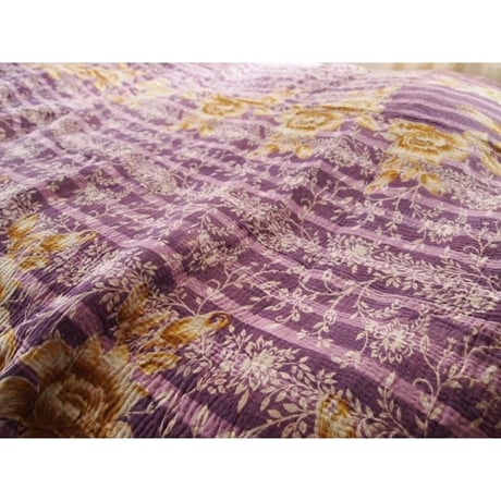en fil d'Indienne マルチキルトカバー Antique Kantha C150x230