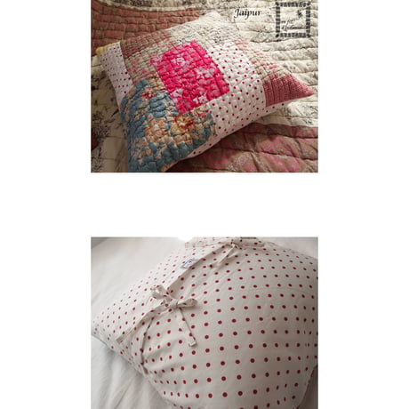 en fil d'Indienne オンフィルダンディエンヌ クッションカバー Jaipur ecru45x45【中材なし】