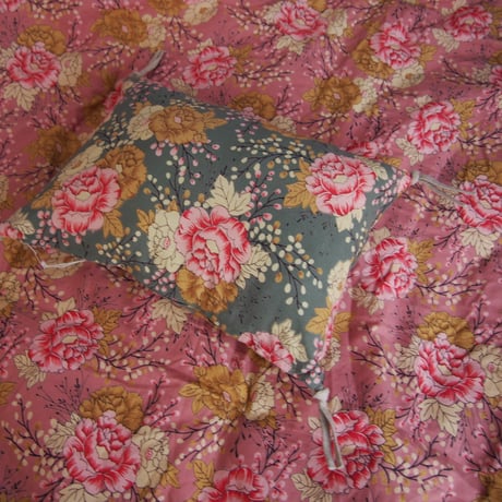 en fil d'Indienne クッションカバー Bloom  green 25x35【中材あり】