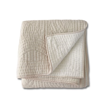 en fil d'Indienne オンフィルダンディエンヌ マルチキルトカバー Basic beige 160x160