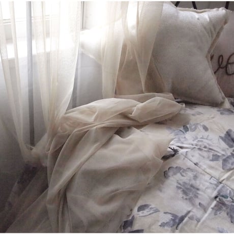 *en fil d'Indienne カーテン Tulle curtain beige 120x300