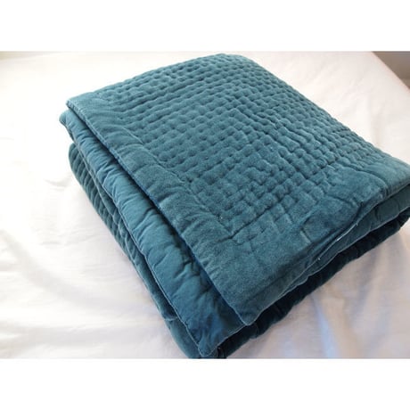 en fil d'Indienne マルチキルトカバー Vague Blue 160x160